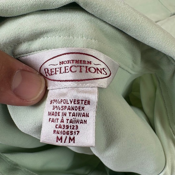 VTG Northern Reflections Green Floral Embroidered Button Up Shirt Women‎ M M - Picture 4 of 5